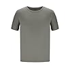 T Shirts for Men UK Fashion Short Sleeve Mens T Shirt Classic Solid Color Tee Tops Summer Regular Fit T-Shirts Casual Pullover Tshirts Comfortable Everyday Wear Clothing Khaki 4XL #4