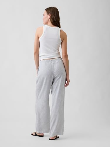 Image of Gap Womens Wide Leg Linen Pull on Pant