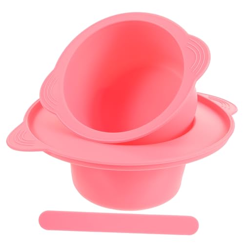 Bol de masque silicone rose 400 ml avec stick mélangeur pour soin visage et épilation