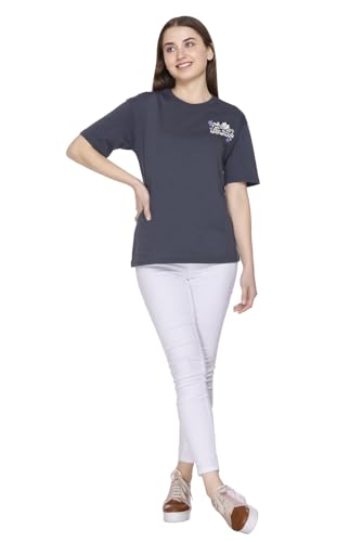 Image of Women Printed Drop-Shoulder Sleeves Oversized Pure Cotton T-Shirt (Combo of 2) |XS-XL Size