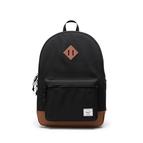 Image of Herschel Unisex's Heritage Children's School Backpacks, Black/Saddle Brown (Limited Edition), Youth-26L