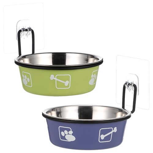 Cuencos elevados de acero inoxidable para perros pequeños que derraman comida en el suelo 2