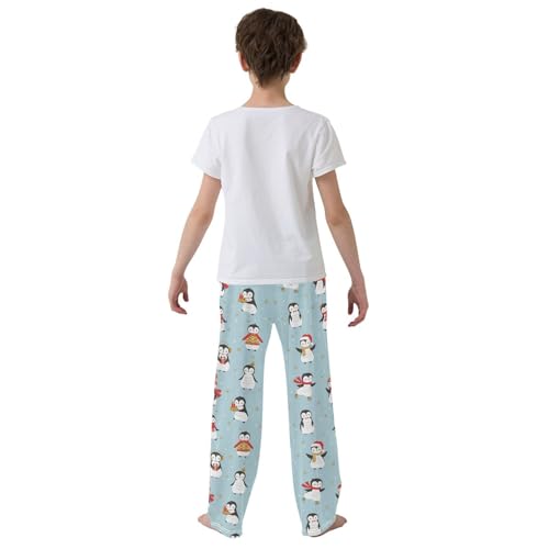 ZZXXB Cool Penguin Boys Long Pants Soft Trousers Elastic Waist Kids Lounge Bottoms with Pockets S-XL3