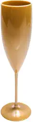 10 Taças de Champanhe Sólido Acrilico 140 ml Aniversário Casamento Festa Evento Balada festival Espumante Chandon (Dourado)