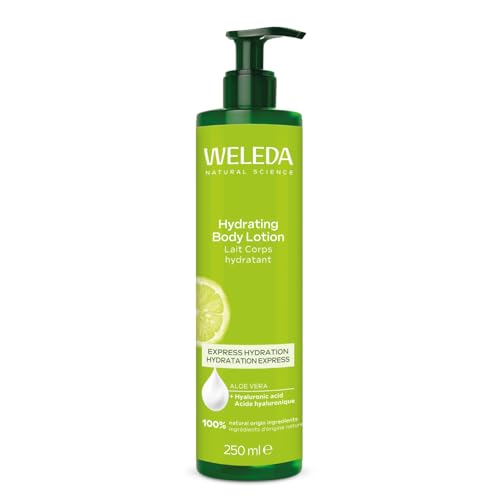 WELEDA - Lait Corps hydratant - +98% d'hydratation immédiate - Test d'usage, 1 application, après 30 mn - Pénétration rapide et texture légère sur la peau - NATRUE - 250 ml