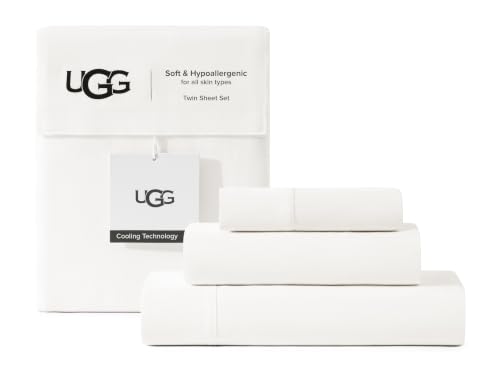 UGG Hedi Twin Sheets Set, Breathable & Cooling Sheet Set, 3-Piece, White - image 1