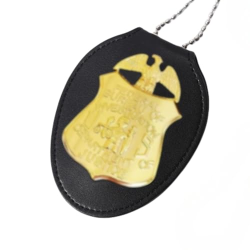 Porte-badge FBI en cuir pour jeu de rôle, cosplay et simulation d'agent secret