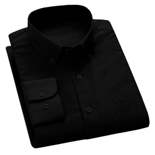 Amazon.com: Cromoncent Mens Long Sleeve Oxford Button Down Shirts Casual Dress  Shirt for Men,100% Cotton,Plaid/Stripes Shirts,Black,Small : Clothing,  Shoes & Jewelry