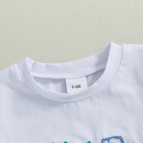 Image of Toddler Baby Boy Easter Rabbit Outfit Short Sleeve Bunny Carrot Smocked T-shirt Elastic Waist Shorts Summer Clothes