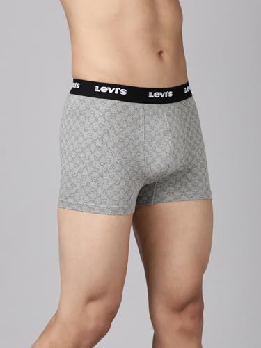 Image of Levi's 022 Trunk for Men | Cotton Stretch Fabric | Printed Men's Underwear | Anti-Roll Waistband | Extra Supportive Gusset | Functional Fly | No Ride-Up | Mid Length Fit | Tagless | Pack of 1
