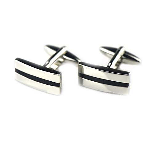 Daesar Koper Manchetknopen voor Manchetknopen Valentines Vierkant Zirkonia/Rechthoekig/Ovaal Manchetknopen Eenvoudig Blauw/Zilver/Zwart Zilver