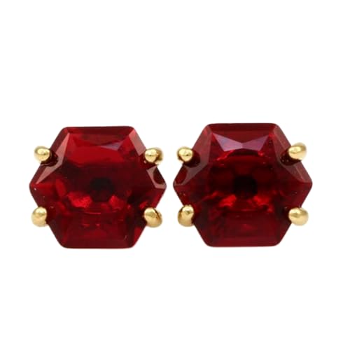 Boucles d'oreilles grenat naturel argent 925 plaqué or pour femme
