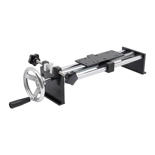 AGULIUM 500N Push-Pull Force Gauge Test Stand with 2 Adjustable Clamps, Manual Horizontal Spiral Tension Test Stand, 220mm Stroke