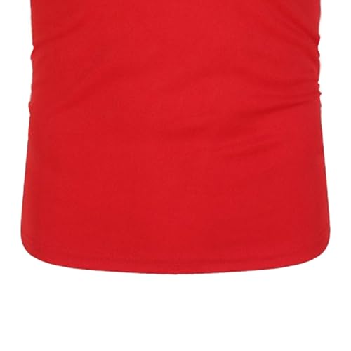 Maiyifu-GJ Men's Business Casual Tees Button-Down Collar Breathable Lightweight Shirts Comfort Short Sleeve Classic Tops (Red,3X-Large)4