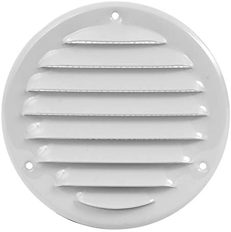 diameter 160mm / 6" inch White Round Metal Air Vent Grille Cover with Insect Mesh - Ventilation Cover