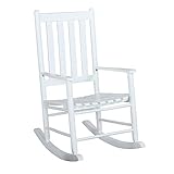 Coaster Home Furnishings Slat Back Wooden White Rocking Chair