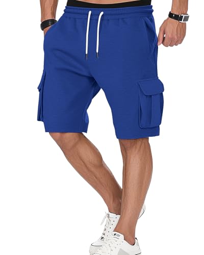 Image of Men's Cargo Sweat Shorts Casual Workout Athletic Jogger Gym SweatShorts