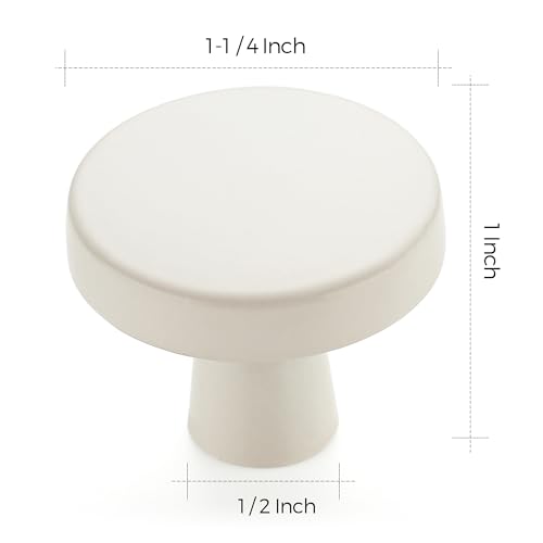 Image of Ravinte 15 Pack Drawer Pulls 1-1 /4 Inch White Kitchen Cabinet Knobs Solid Round Dresser Handles for Simple Cupboard Hardware