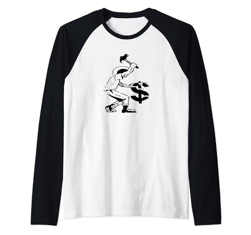 Smash Capitalism- Camiseta rebelde anticapitalista Camiseta Manga Raglan