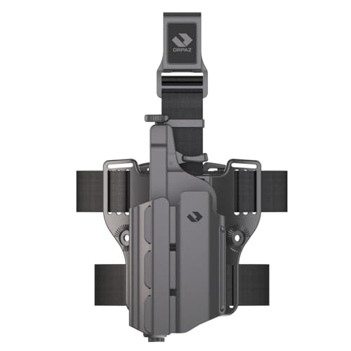 Orpaz T40 Adjustable and Modular G45 Holster Compatible with OWB Glock 45 Holder with Light/Laser/Sight/Optics, LH-Medium, Drop-Leg Attachment - Will Secure Your Handgun with a Tactical Appearance - Orpaz