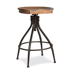 Hillsdale Worland Swivel Backless Stool, Adjustable Stool (One Stool), Brown Hillsdale Worland Swivel Backless Stool Adjustable Stool One Stool Brown