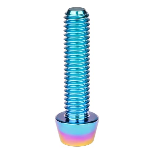 Image of Titanium Ti Bolt M5x9 16 18 20 25 30 35 40 45 50 55 60mm Tapered Head Screws Pack of 4 (M5x25mm, Iridescent Blue)