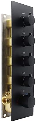 Matte Black 4-Function Shower Diverter Valve Thermostatic Brass Mixer Mixing Shower Valve Can Use All Options At a Time