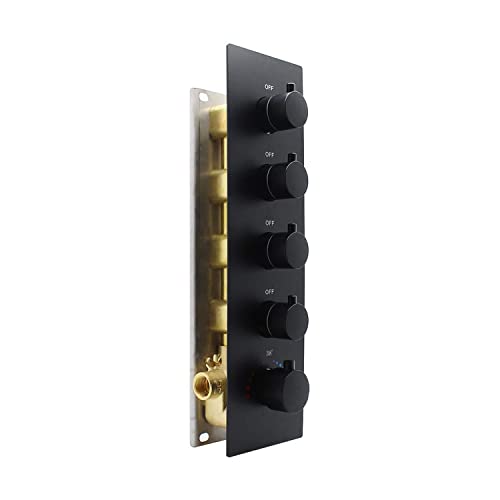 Matte Black 4-Function Shower Diverter Valve Thermostatic Brass Mixer Mixing Shower Valve Can Use All Options At A Time #TOP4