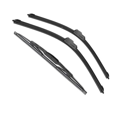 Silenciosas Para Sportage Para JE Para KM 2005 2006 2007 2008 2009 2010 Limpiaparabrisas Traseros Delanteros De Coche Limpiaparabrisas De Goma Suave(3 wipers)