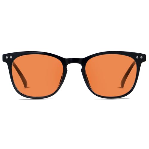 ANDWOOD Blue Light Blocking Glasses Women Men Computer Small Face Gaming Orange Lens Improve Sleep by Naturally Producing Melatonin