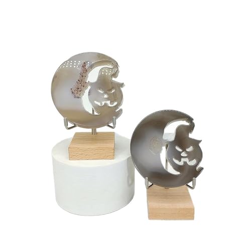 Luna de Cristal de Ágata Natural Escultura de Calabaza Adorno Geoda Decoración Hogar 9cm