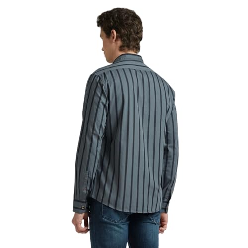 Image of Pepe Jeans Men's Casual Shirt | Striped Shirt for Men| Regular Fit | Vertical Stripes | Full Sleeve | Available in Plus Size