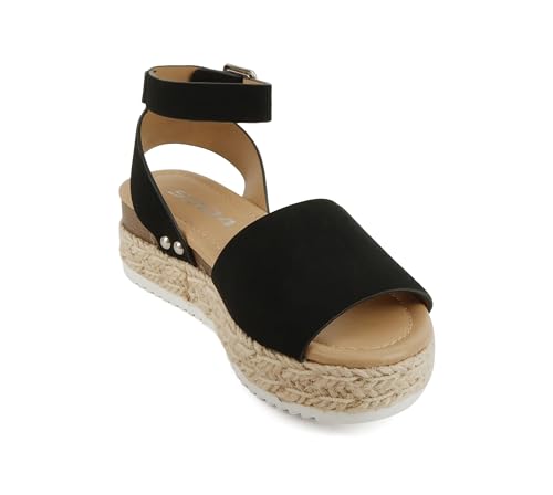 Image of Soda Little Kids /Children /Girls Topic-IIS Espadrille Flatform Wedge Open Toe Sandals