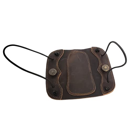 Sas Leather Traditional Arm Guard With Stretch Cord And Button Hook Armguard For Archery Bow Range Longbow Recurve Bow (Large-7"X7") #TOP1