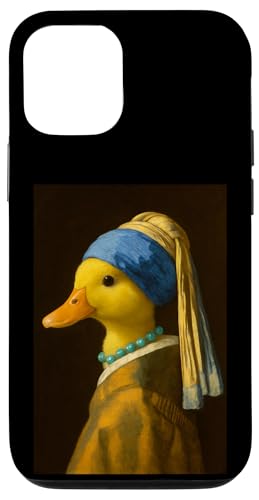 イエローダックガール パールイヤリング 絵画 アート 男の子 女の子 キッズ スマホケース iPhone 12/12 Pro 用