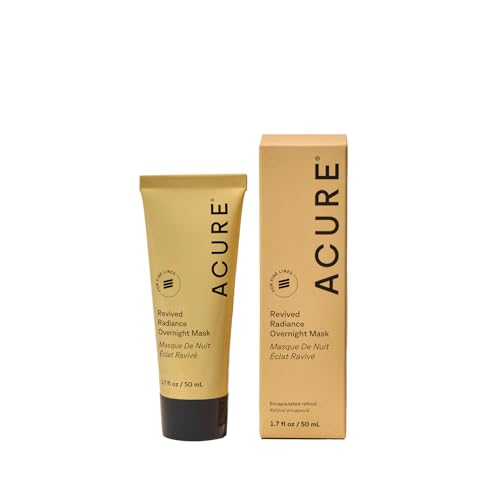 Acure Revived Radiance Overnight Mask - Night Face Mask for Sleeping, Hydrating Facial Jelly for...