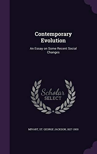 Contemporary Evolution: An Essay on Some Recent... 134169559X Book Cover