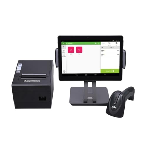 電子レジスター 10インチタッチスクリーンレジ、レストランPOSシステム、スーパーマーケット向けレジ機 スーパーマーケット、ショッピングモール、レストラン、小売店などの業界に適しています(Without cash box)