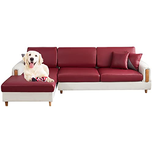 Housse de coussin de canapé en cuir PU imperméable extensible - 2