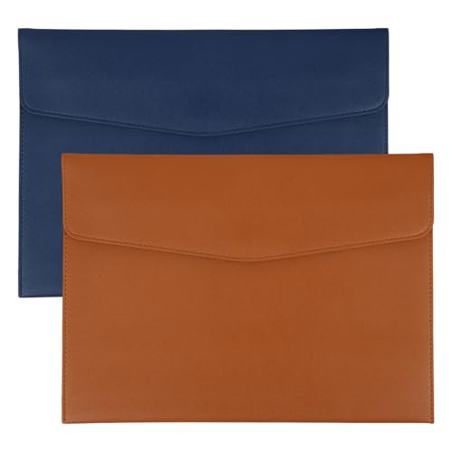 Dossier en cuir PU A4 PATIKIL lot de 2 chemises enveloppes pour documents