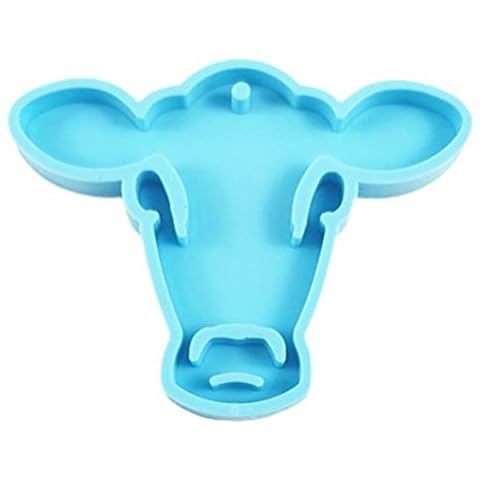 XIANZI Epoxy Resin Silicone Coaster Moulds, DIY Set for Resin Art, Shiny Cow Head Keyring, Epoxy Resin Mould, Handmade Key Ring, Pendant, Silicone Mould, DIY Crafts, Jewellery Casting Tool Cover