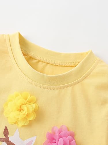 Girls Short Sleeve Round Neck T-Shirt Cute Toddler Kids Tops for Summer 3-8 Years2