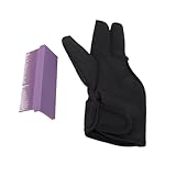 Pongnas 3-Finger-Friseurhandschuh, Hitzebeständig, Professionelle Haarstyling- mit Flachem Eisenkammaufsatz für den Heimgebrauch Im Salon, Nylon-Kohlenstofffasern, Schwarz