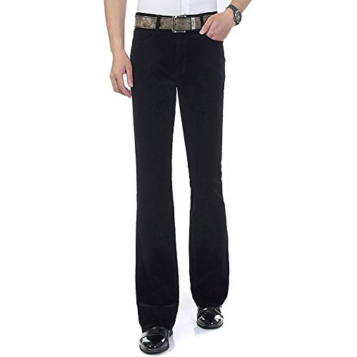 HAORUN Men Corduroy Bell Bottom Flares Pants Slim Fit 60s 70s Vintage Bootcut Trousers