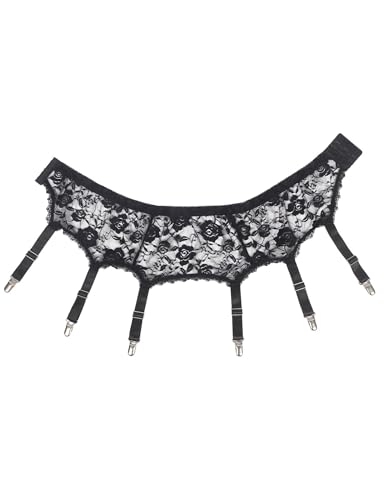 Image of ohyeah 6-Strap Easy Clip Lace Garter Belt for Thigh Highs Stockings Suspender Garter Belts Plus Size Garters Lingerie XS-4XL