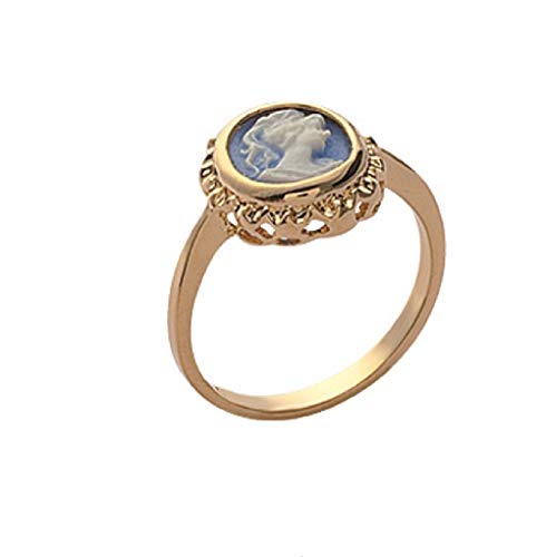 Bague halo vintage en plaqué or 18 carats bleu line.bijoux