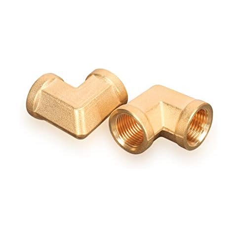 Winmien 90 Degree Pipe Elbow,NPT Pipe to NPT Forged Brass Pipe Fitting (2pcs) (1/2FNPT) Cover