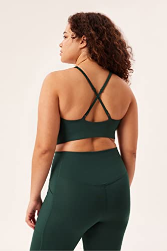 Girlfriend Collective Topanga Halter Bra, Moss, Md #TOP3