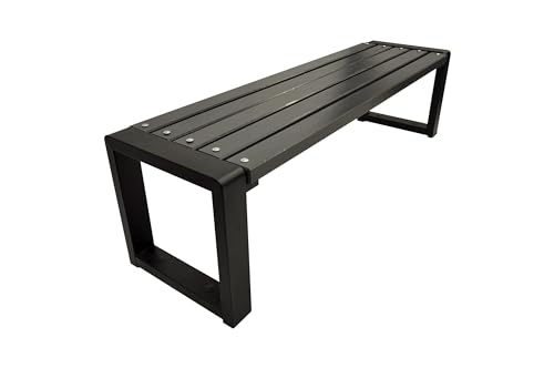 Primario Grande Gartenbank, Parkbank - Gartenmöbel, Outdoor Bank mit 350kg Tragfähigkeit - Sitzbank Holz Wetterfeste (Grande-BO, Grau, 150cm - Sitzlänge, CE)