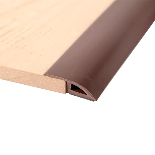 Autoadhesiva 1m para Puerta de Piso Laminado Perfil de Transición para Suelo y Alfombra, Apto para Pendiente (Color Café)